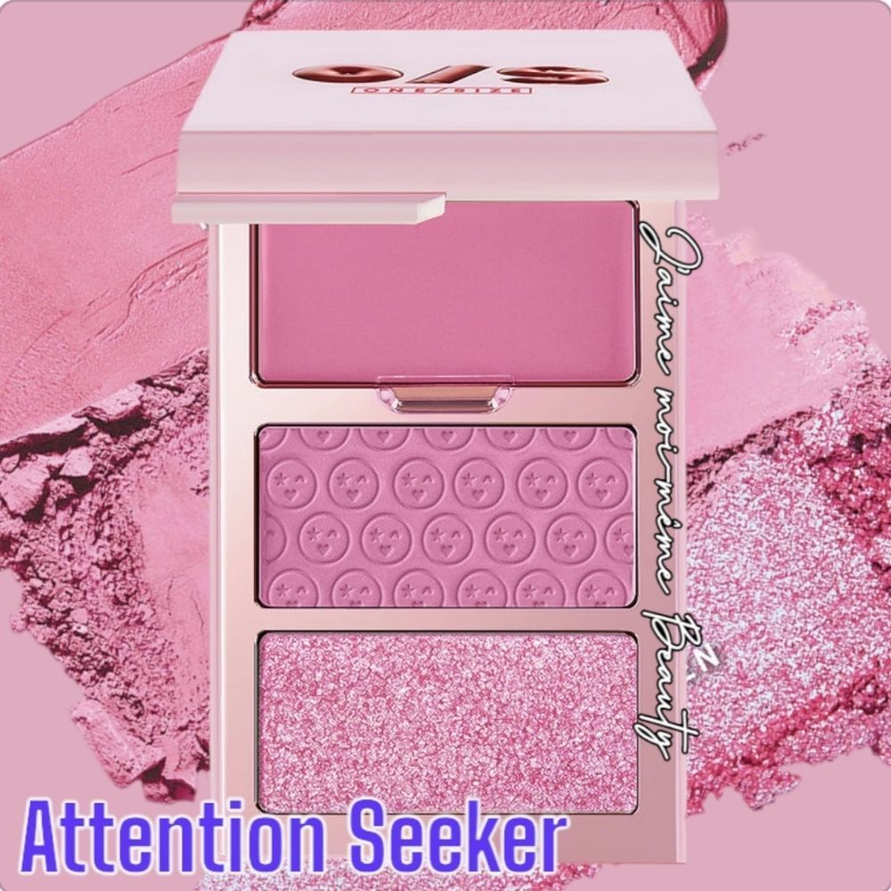 ONE SIZE Blush and Highlighter Trio in Attention Seeker (Bright Barbie Pink)